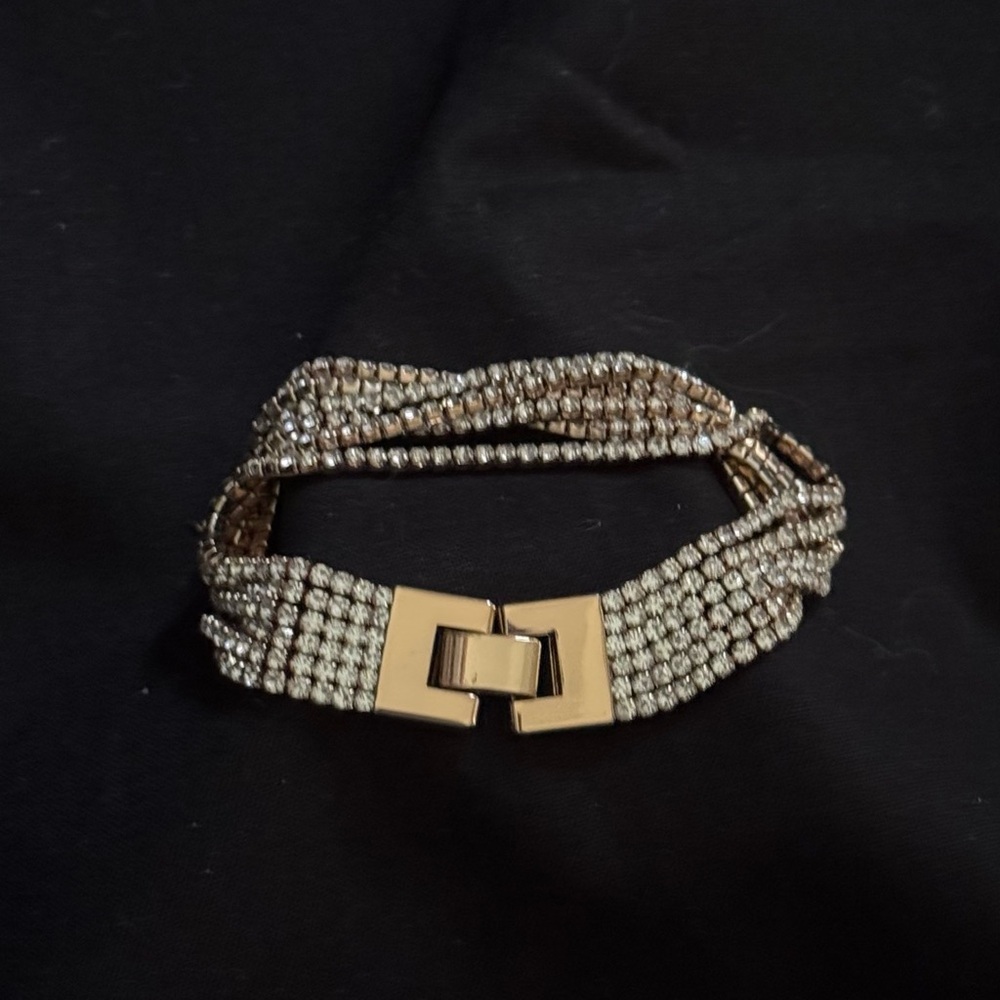 Crystal Multi-Strand Rose Gold Tone Bracelet